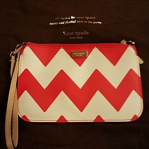 Kate Spade Wristlet leather- Maraschino
